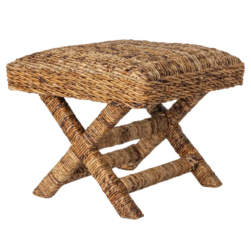 Vera Square Stool - Natural, Banana Leaf