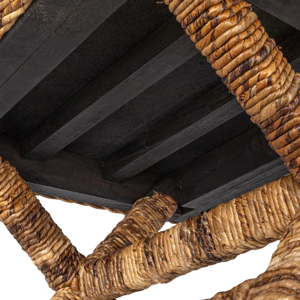 Vera Square Stool - Natural, Banana Leaf