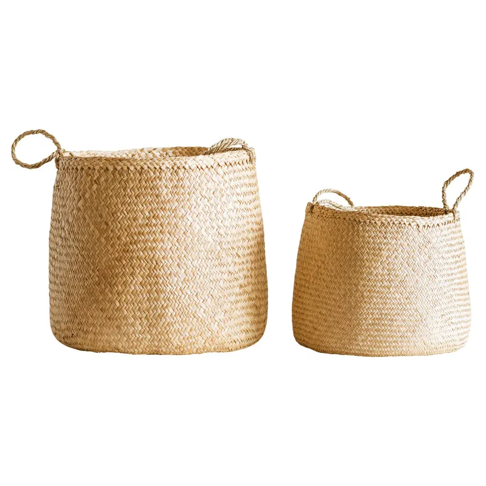 Verena Woven Seagrass Floor Basket Set of 2 - Natural image