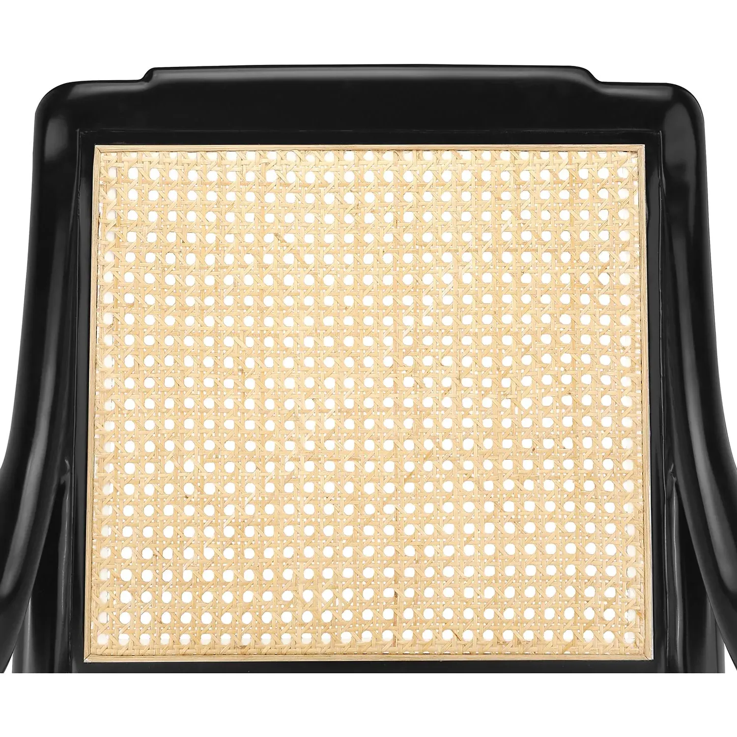 Veronika Woven Cane Dining Arm Chair - Black, Mahogany