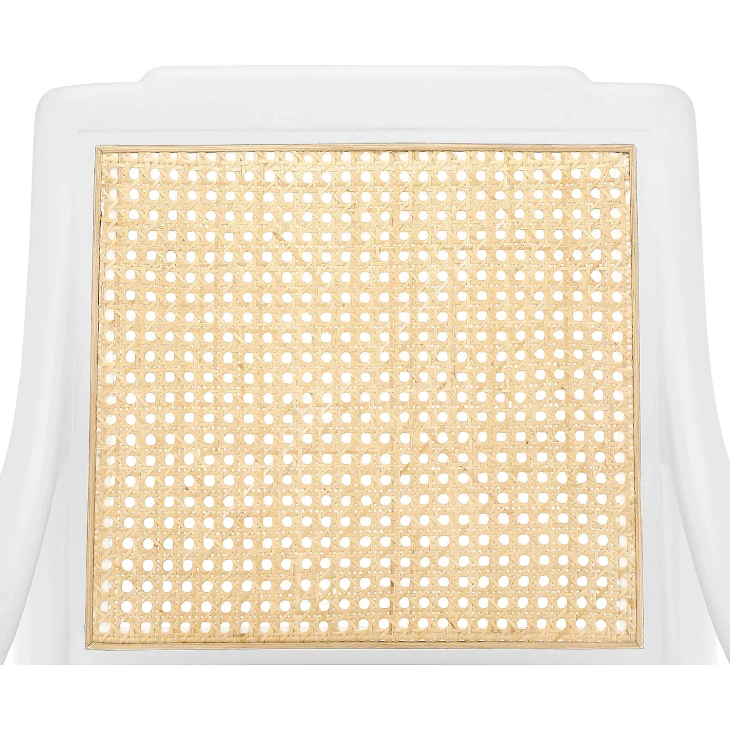 Veronika Woven Cane Dining Arm Chair - White, Mahogany