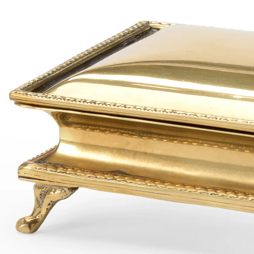 Veronique Small Decorative Box - Polished Brass, Metal