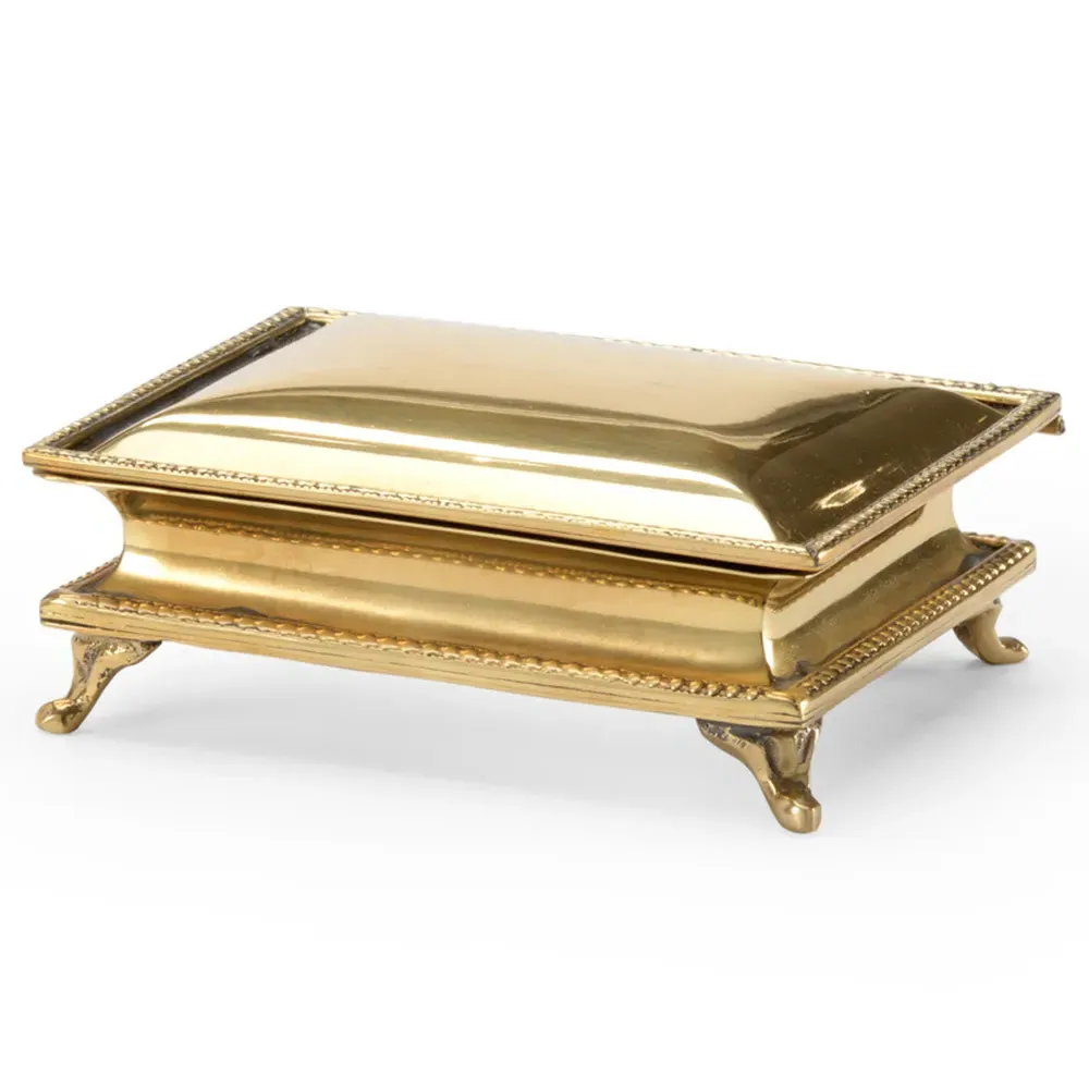 Veronique Small Decorative Box - Polished Brass, Metal