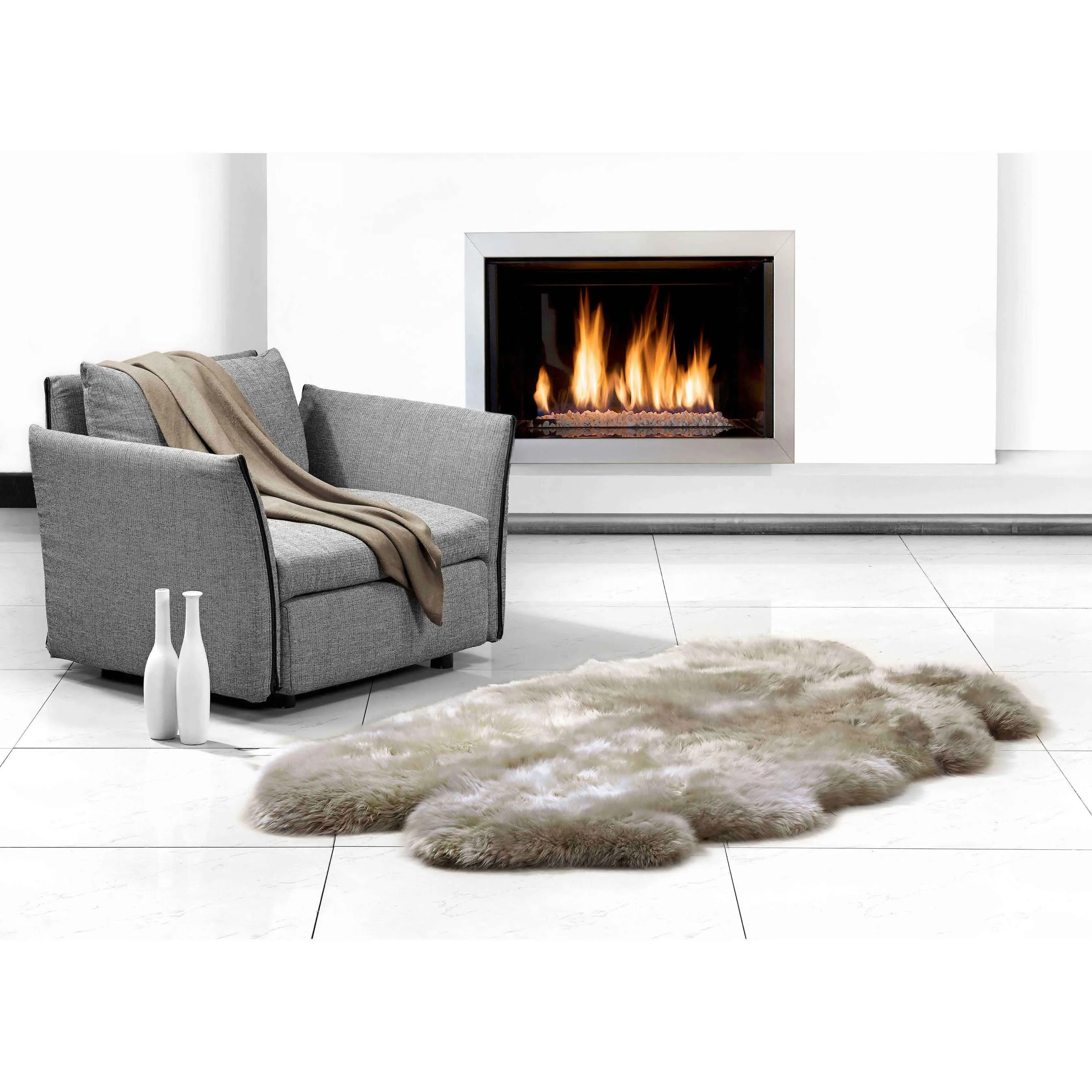 Veruca 4 Pelt Sheepskin Rug - Taupe