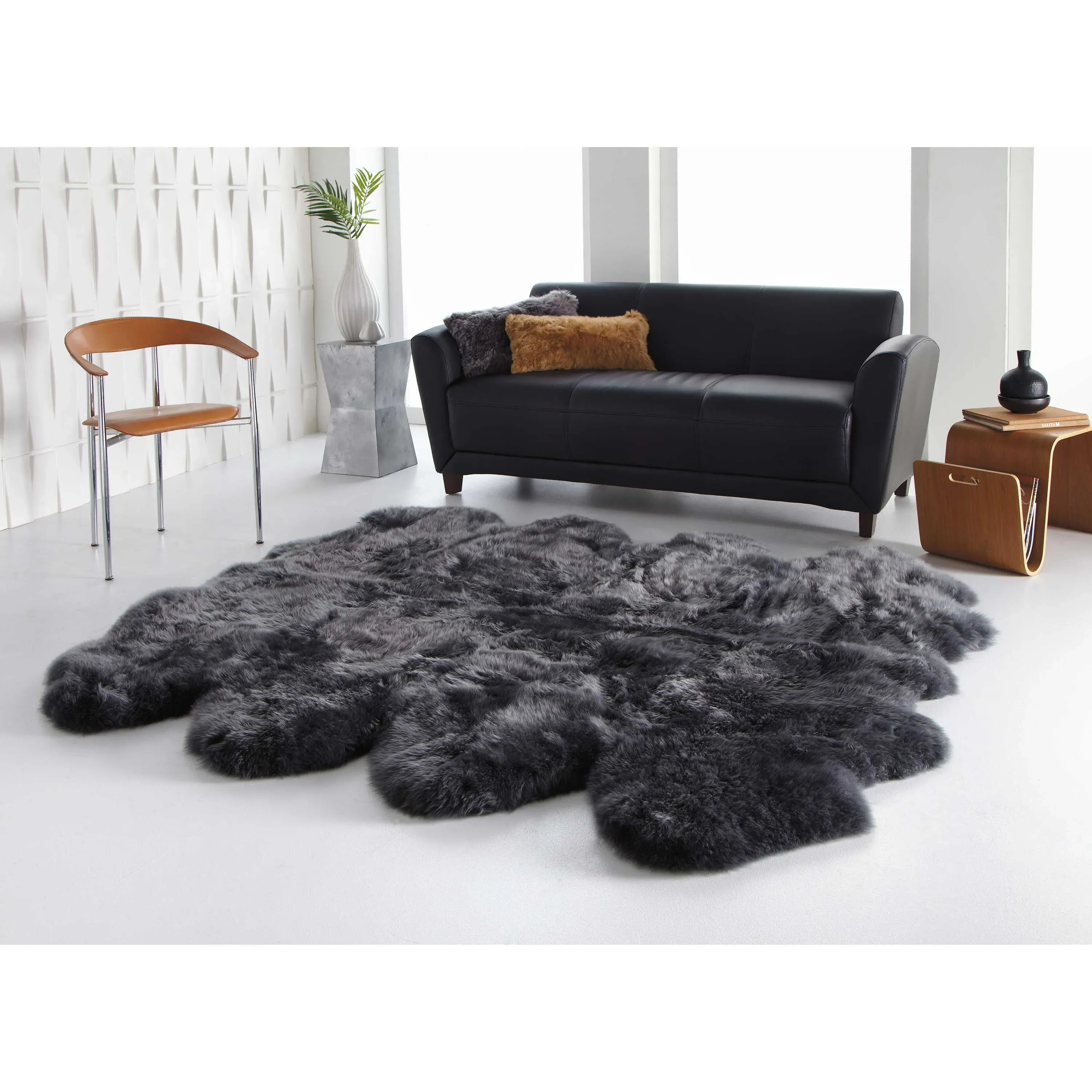 Veruca 8 Pelt Sheepskin Rug - Steel Grey