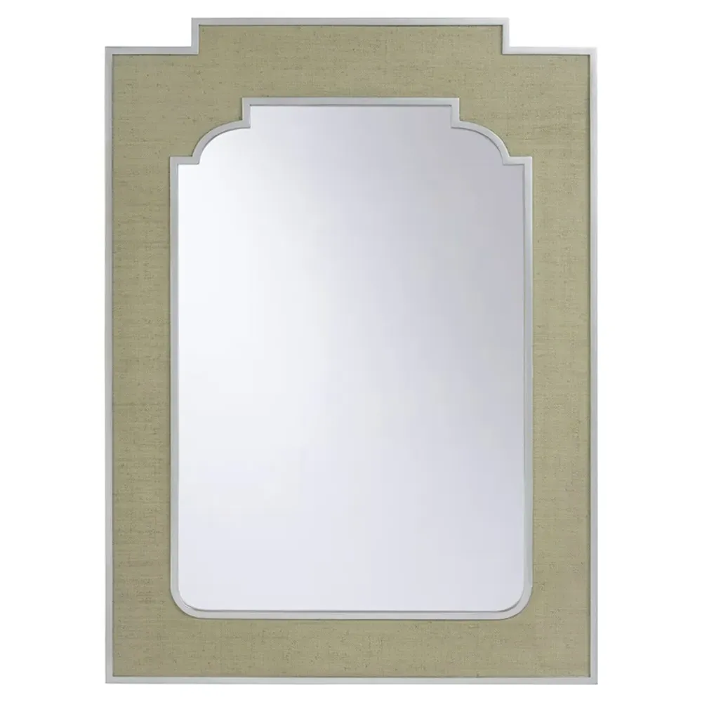 Vesna Wall Mounted Mirror - Green, Raffia image