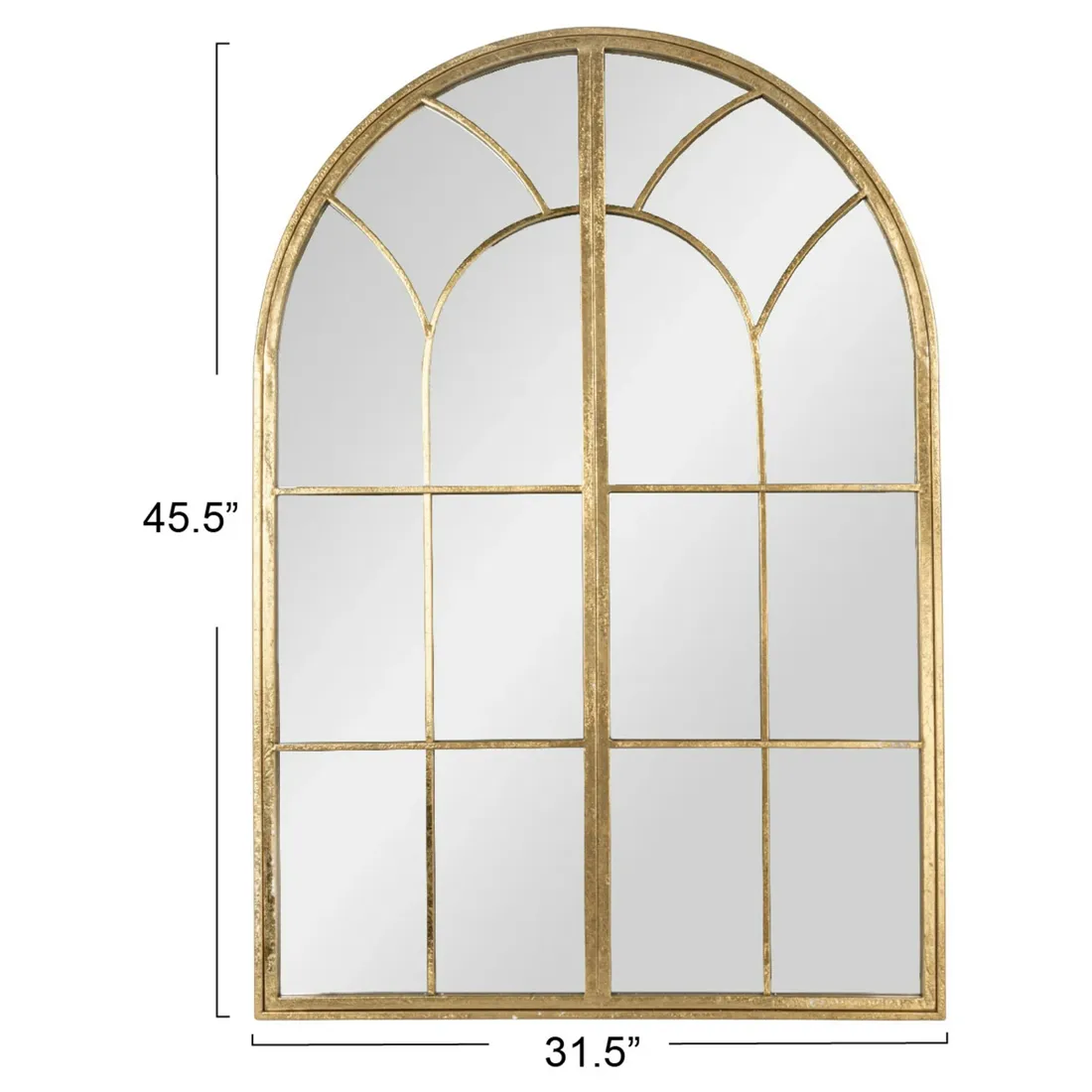 Vesper Arched Wall Mirror - Gold, Iron