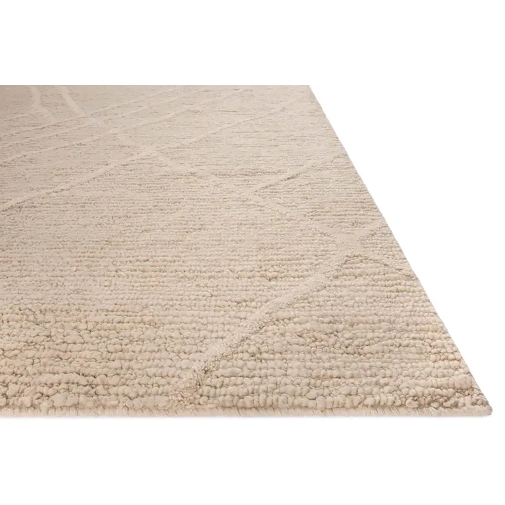 Veylin Extra Large Textured Solid Rug - Ivory, Wool