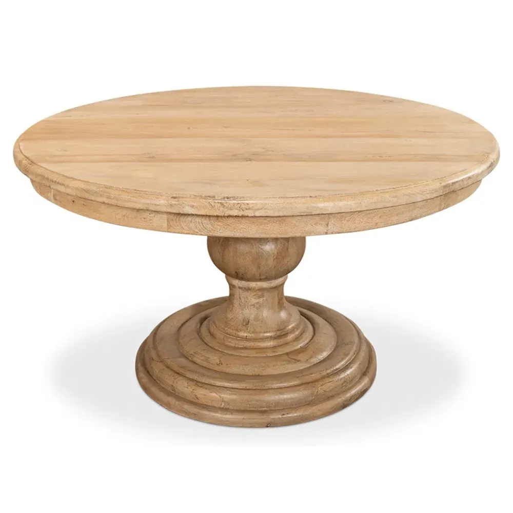 Veyndra Round Pedestal Dining Table - Brown, Mango Wood