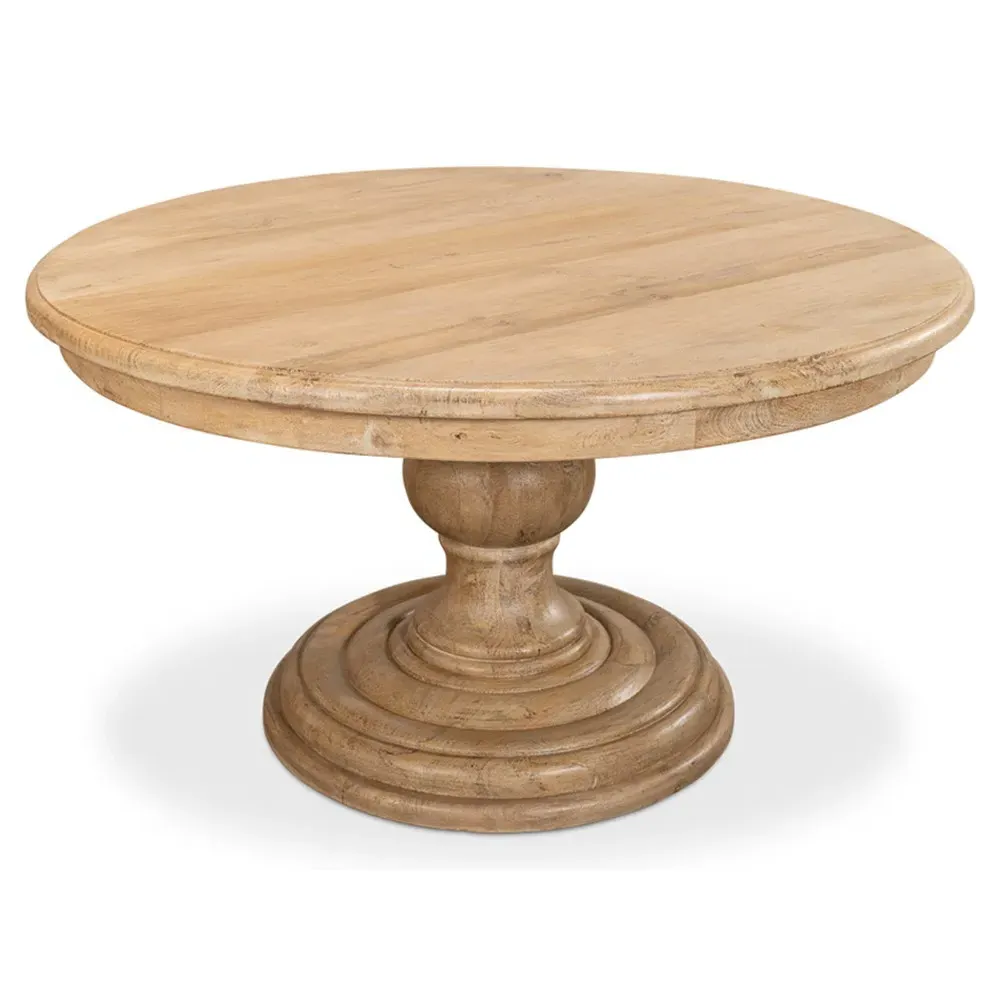 Veyndra Round Pedestal Dining Table - Brown, Mango Wood