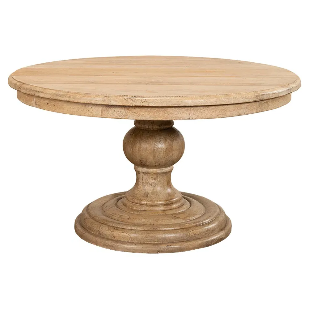 Veyndra Round Pedestal Dining Table - Brown, Mango Wood image