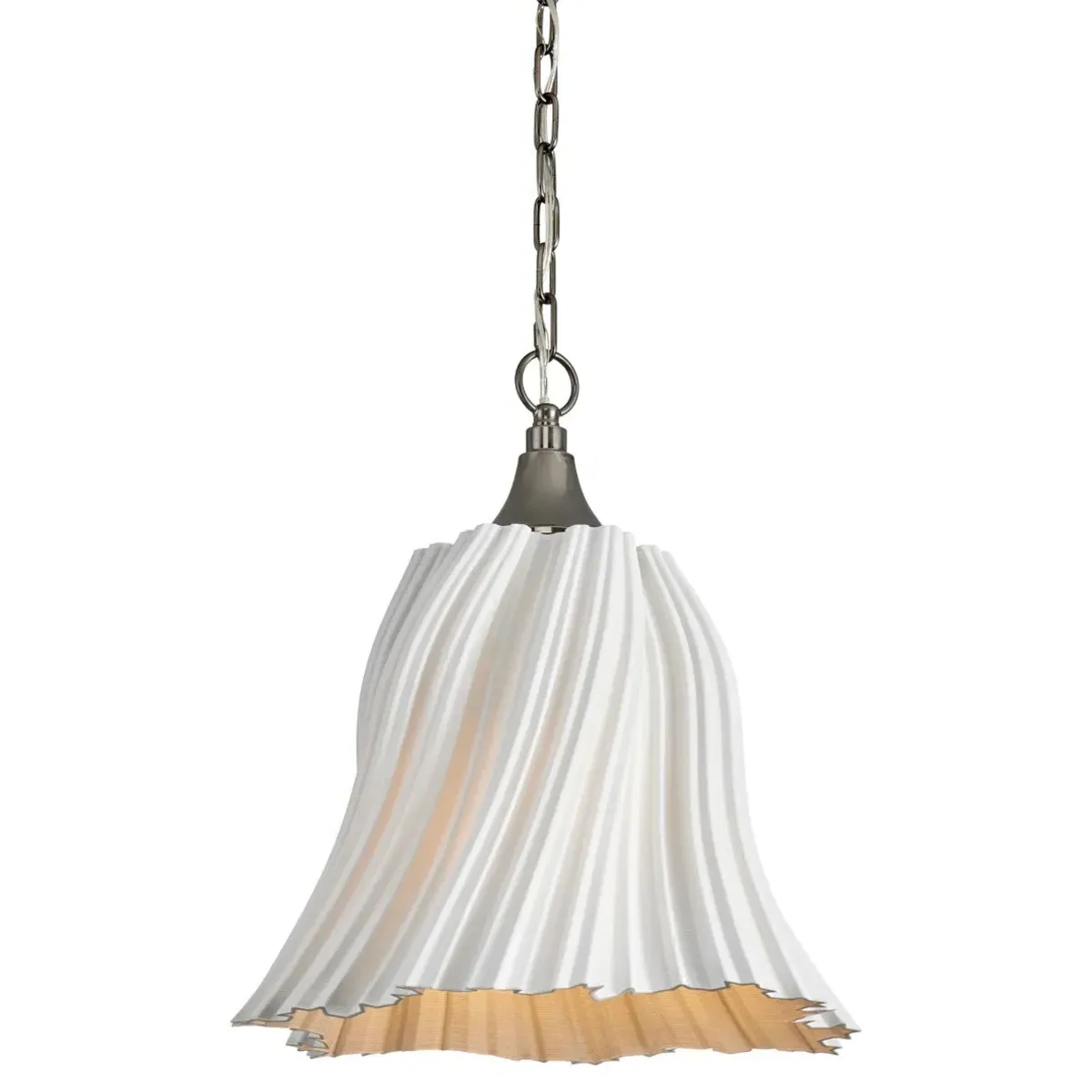 Vian Coastal Beach Single Pendant - White, Porcelain