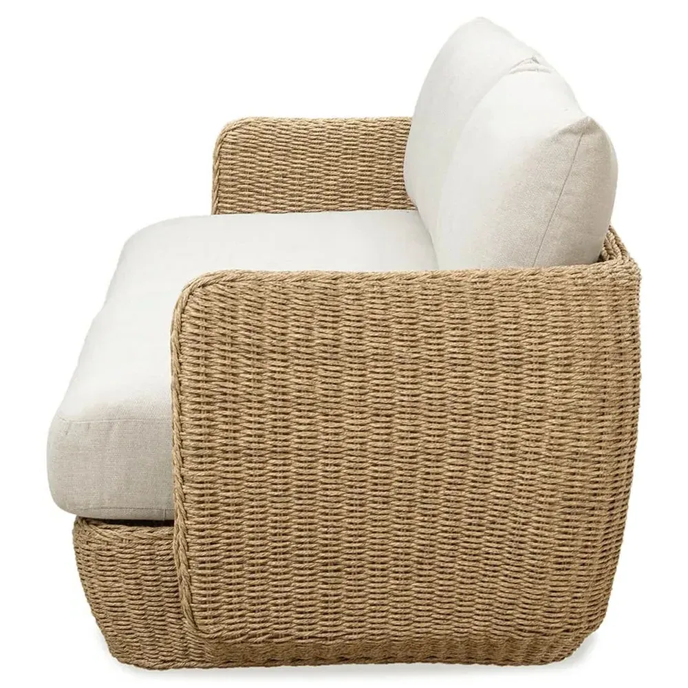 Viana 93" Outdoor Sofa - Beige, Natural Wicker