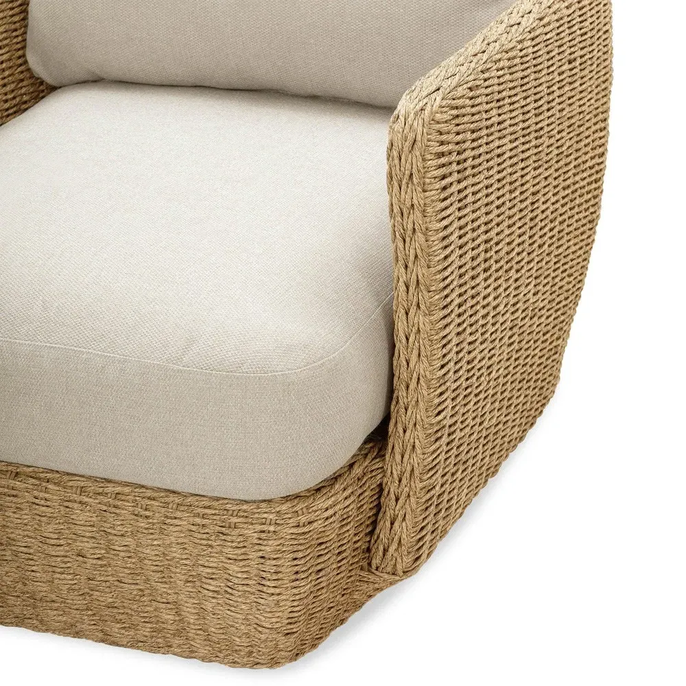 Viana 93" Outdoor Sofa - Beige, Natural Wicker