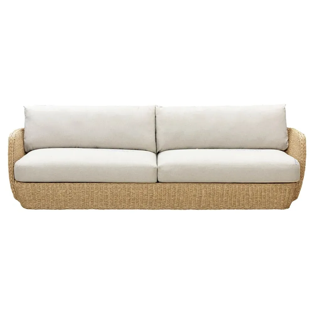 Viana 93" Outdoor Sofa - Beige, Natural Wicker