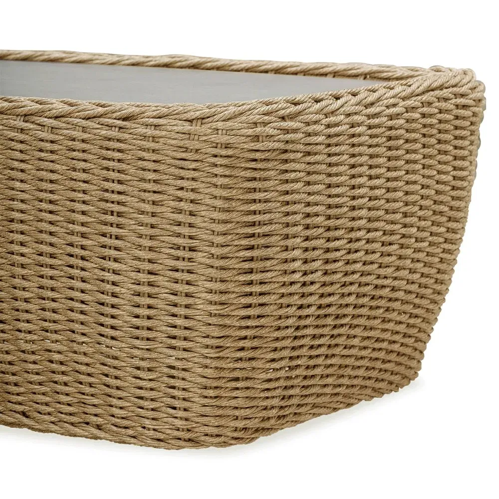 Viana Outdoor Coffee Table - Natural Wicker