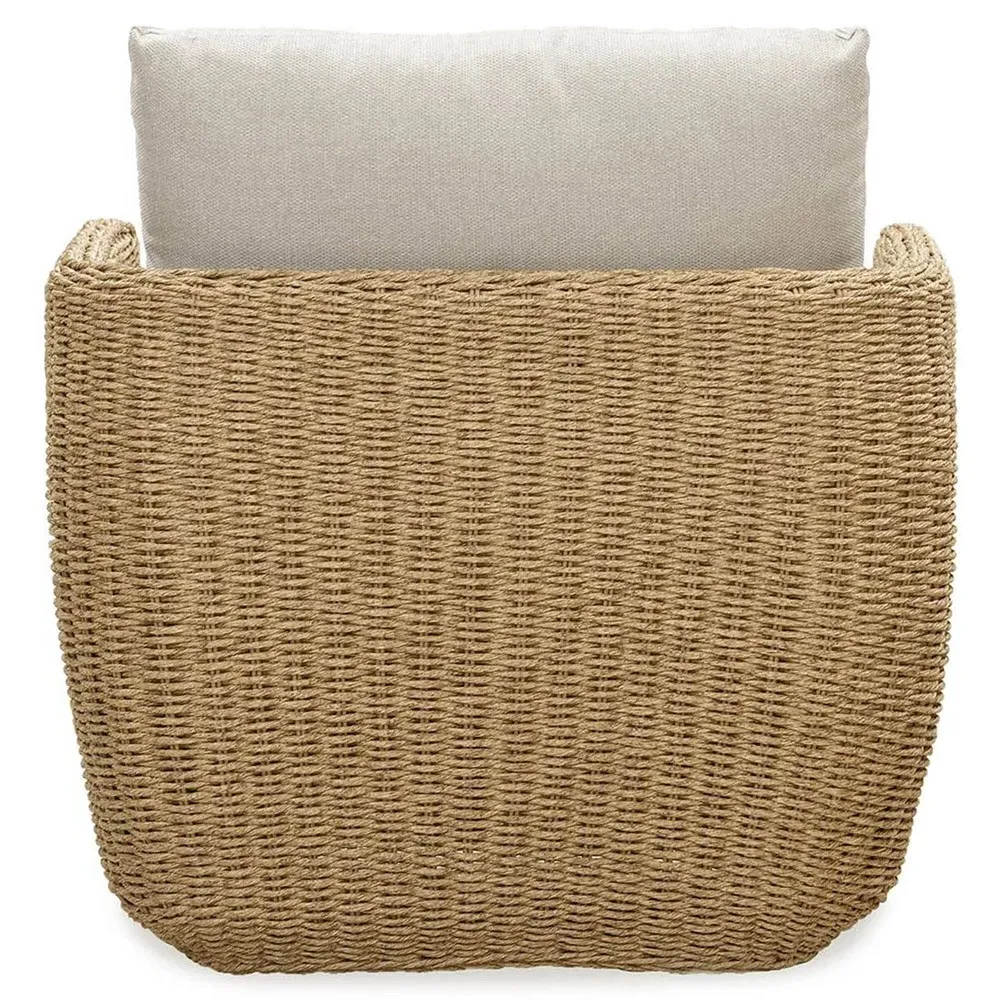 Viana Outdoor Lounge Chair - Beige, Natural Wicker