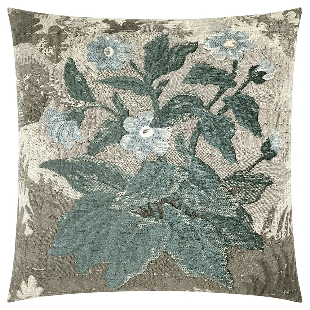 Victoire Baltic Floral Throw Pillow - Teal, Cotton image
