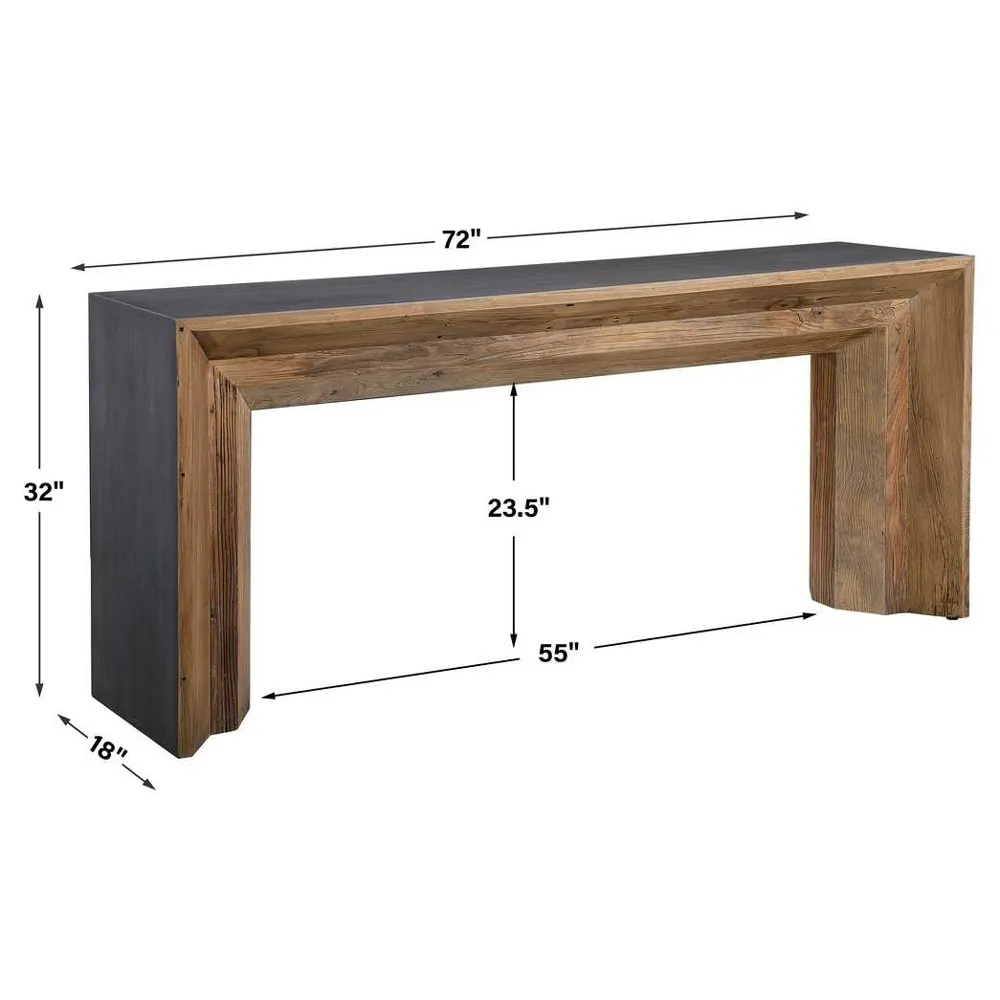 Victor Console Table - Brown, Reclaimed Wood