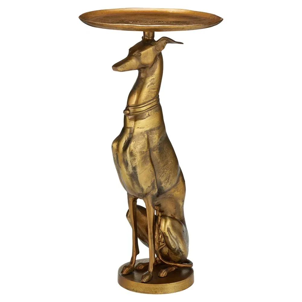Victor Greyhound Accent Table - Antique Brass, Metal image