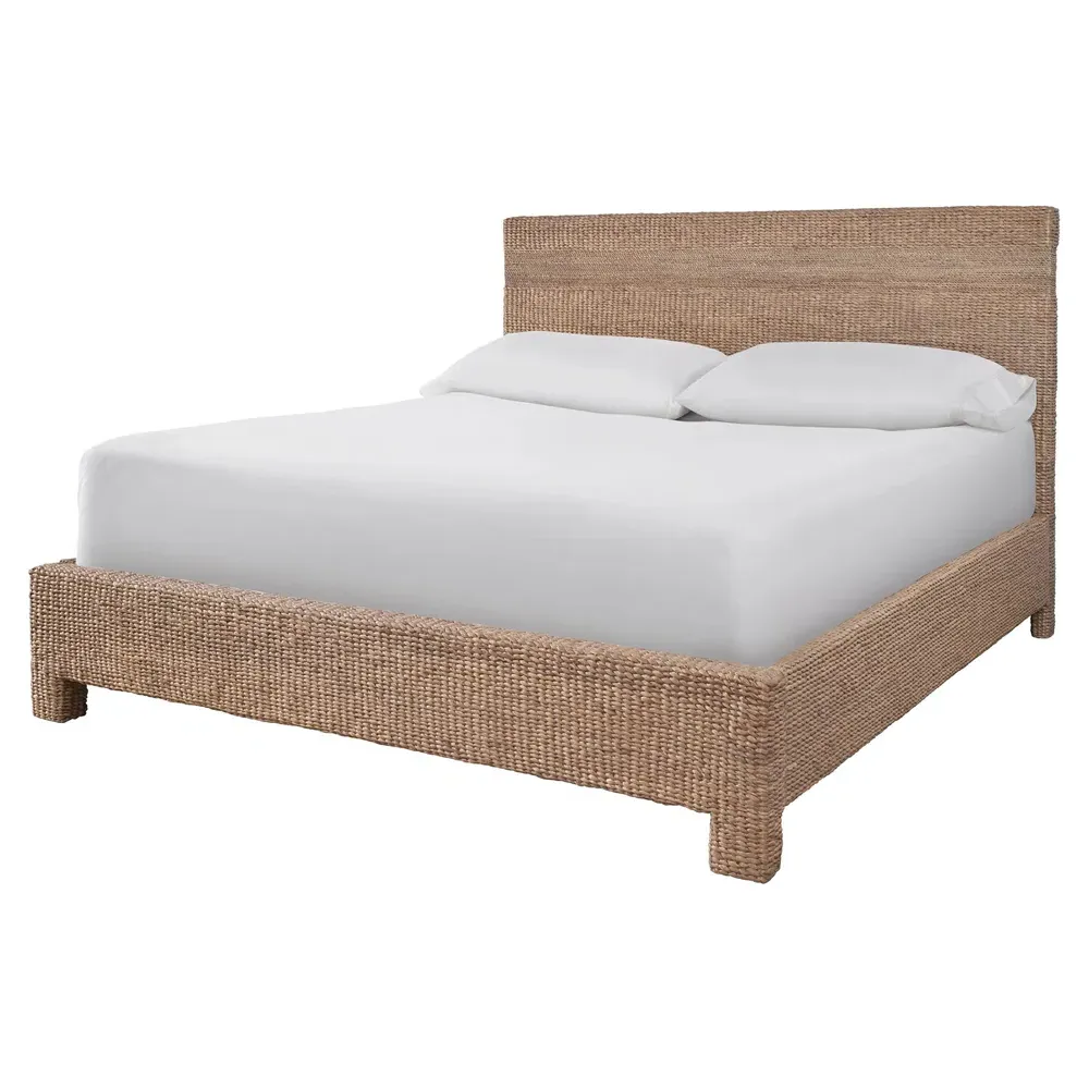 Victor King Size Bed Frame - Brown, Woven Hyacinth