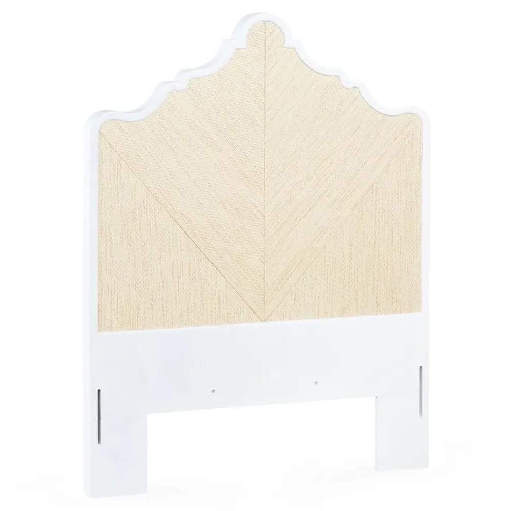 Victoria King Size Bed Frame - White, Grasscloth