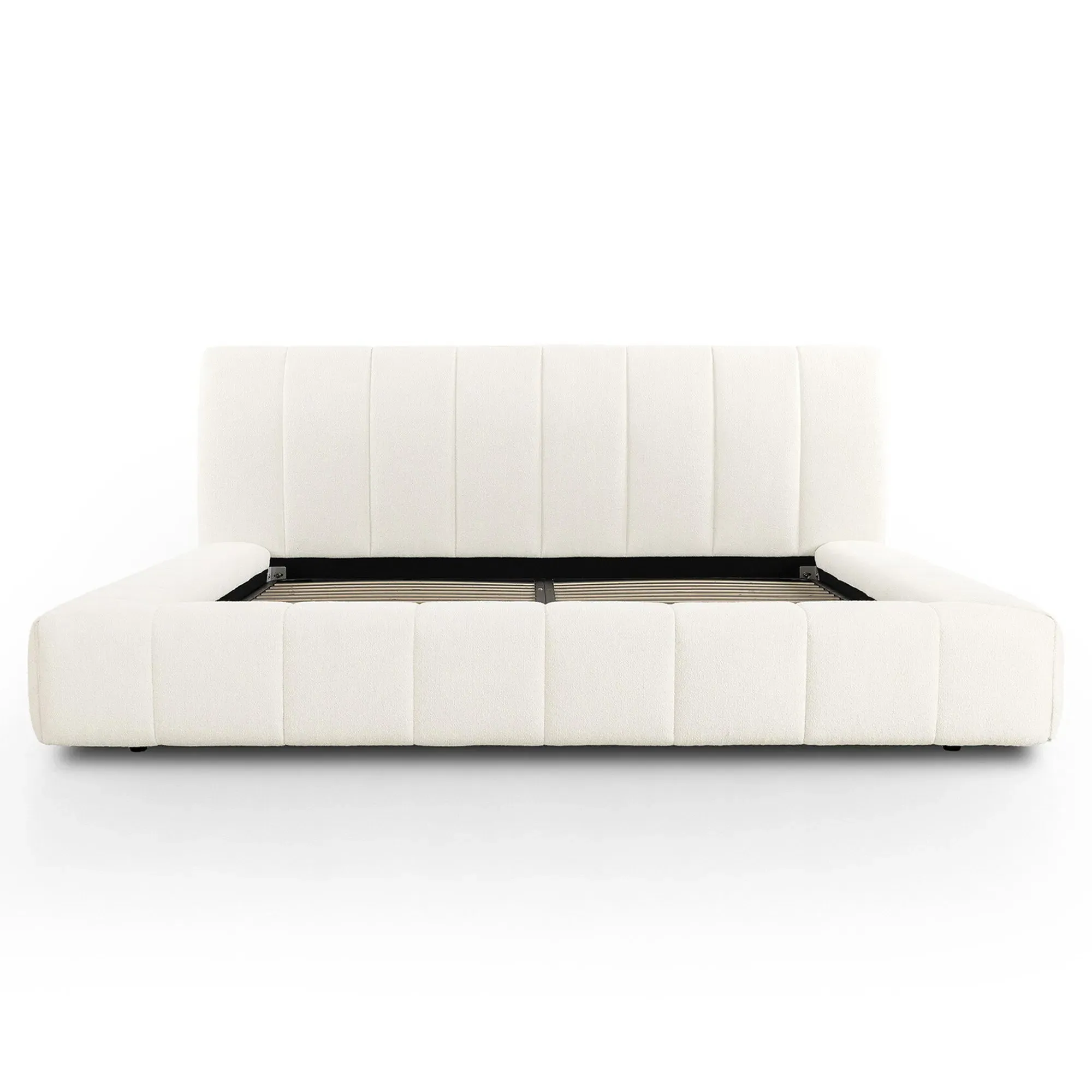 Victoria King Size Tufted Bed - Cream, Boucle