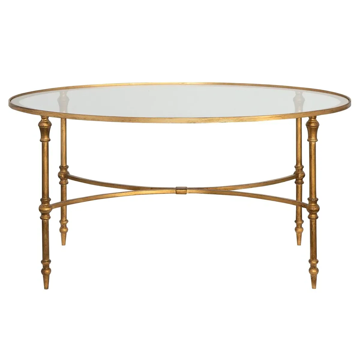 Victoria Oval Coffee Table - Gold, Glass image