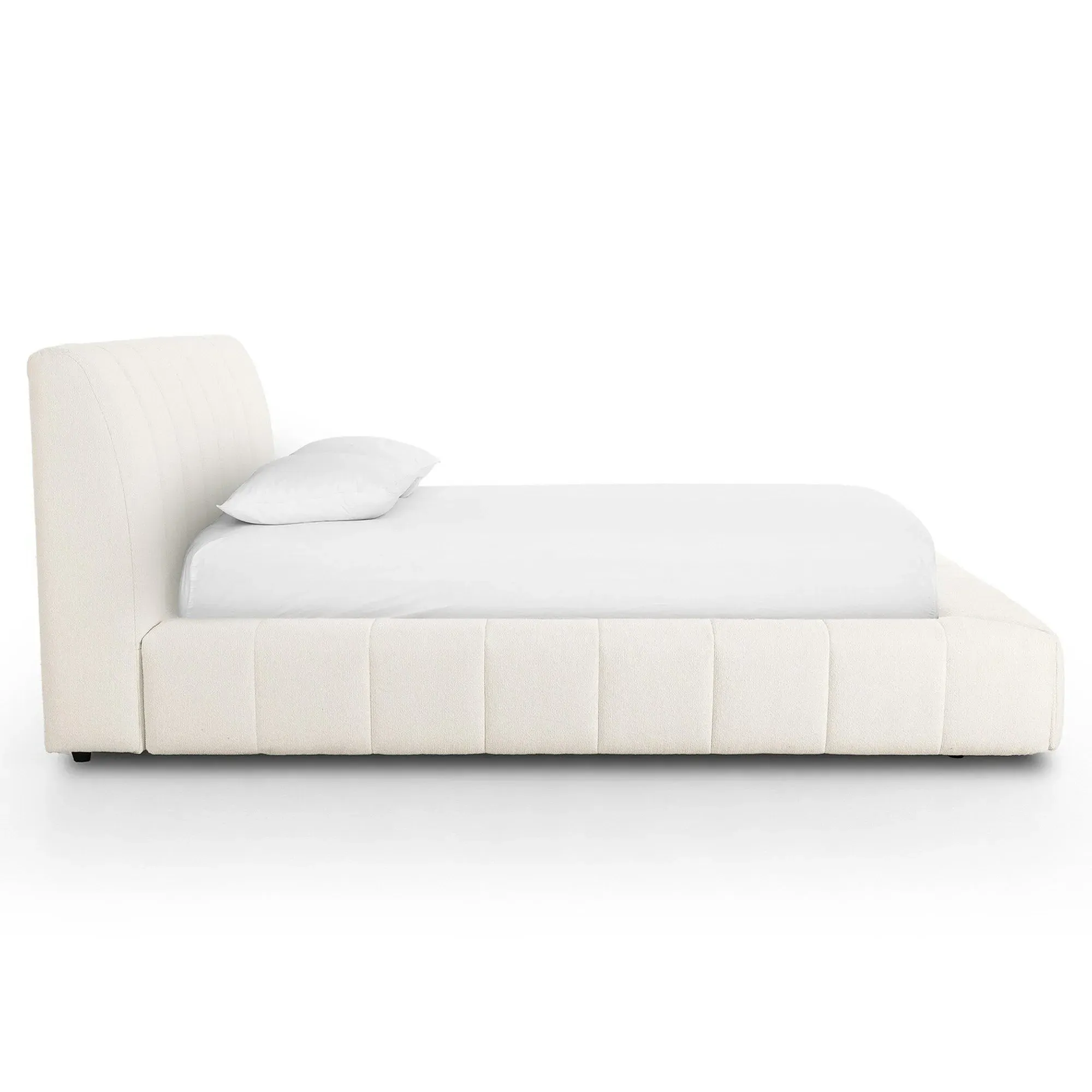 Victoria Queen Size Tufted Bed - Cream, Boucle