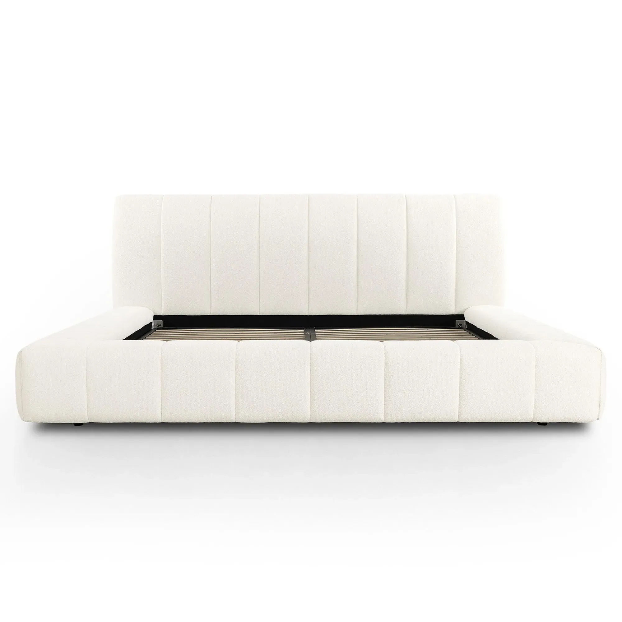 Victoria Queen Size Tufted Bed - Cream, Boucle