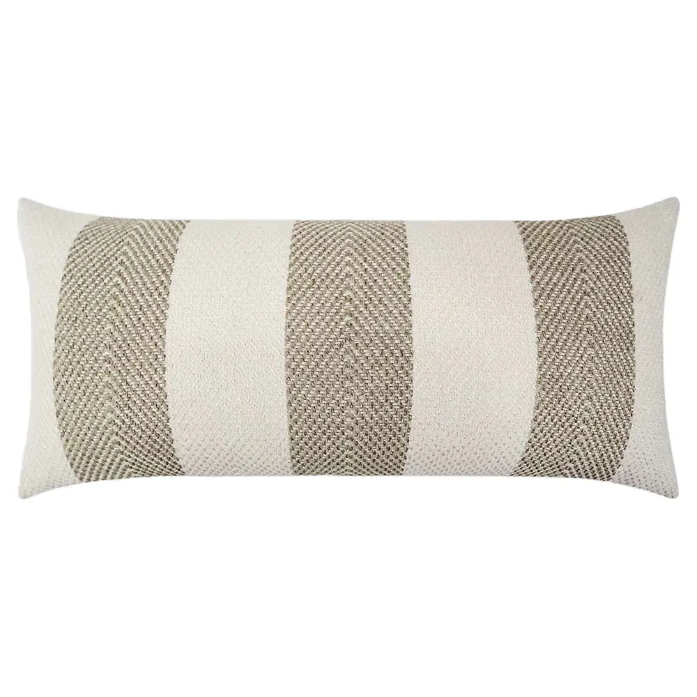 Vida Striped Indoor Outdoor Lumbar Pillow - Beige, Polyester image