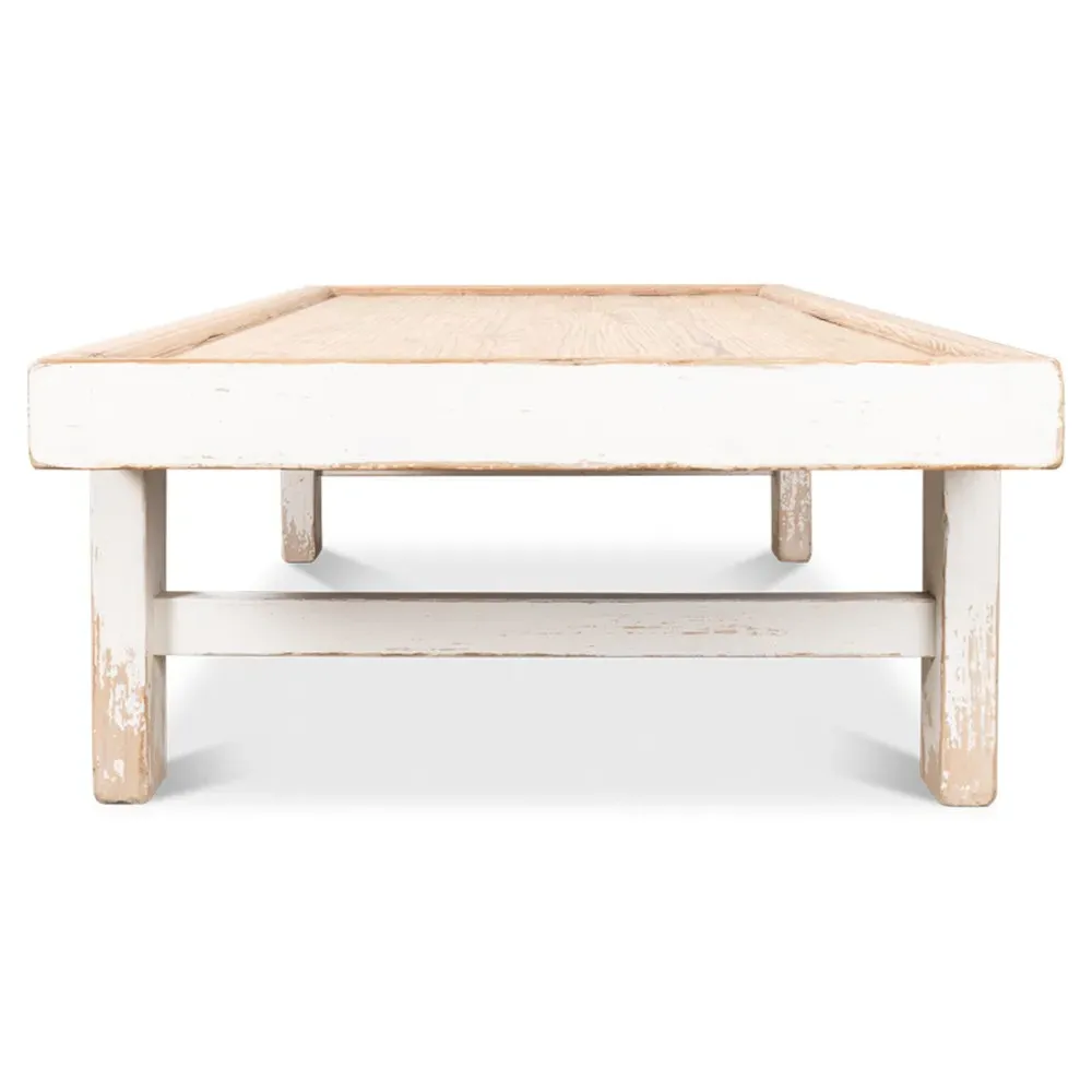 Viel Rectangular Coffee Table - Antique White, Pine Wood
