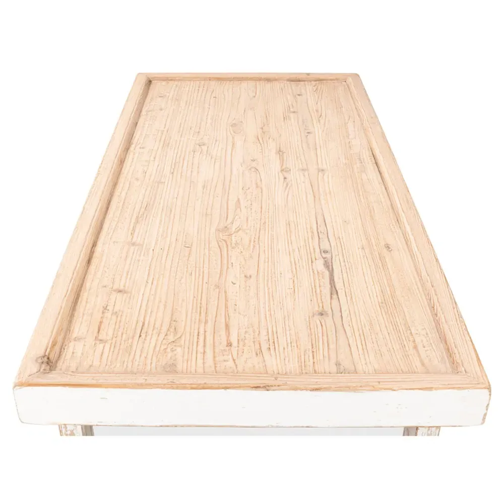 Viel Rectangular Coffee Table - Antique White, Pine Wood