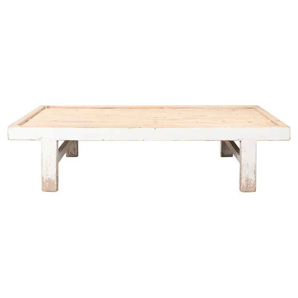 Viel Rectangular Coffee Table - Antique White, Pine Wood