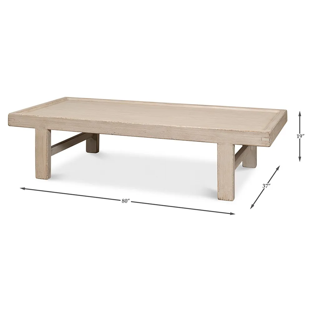 Viel Rectangular Coffee Table - Grey, Pine Wood