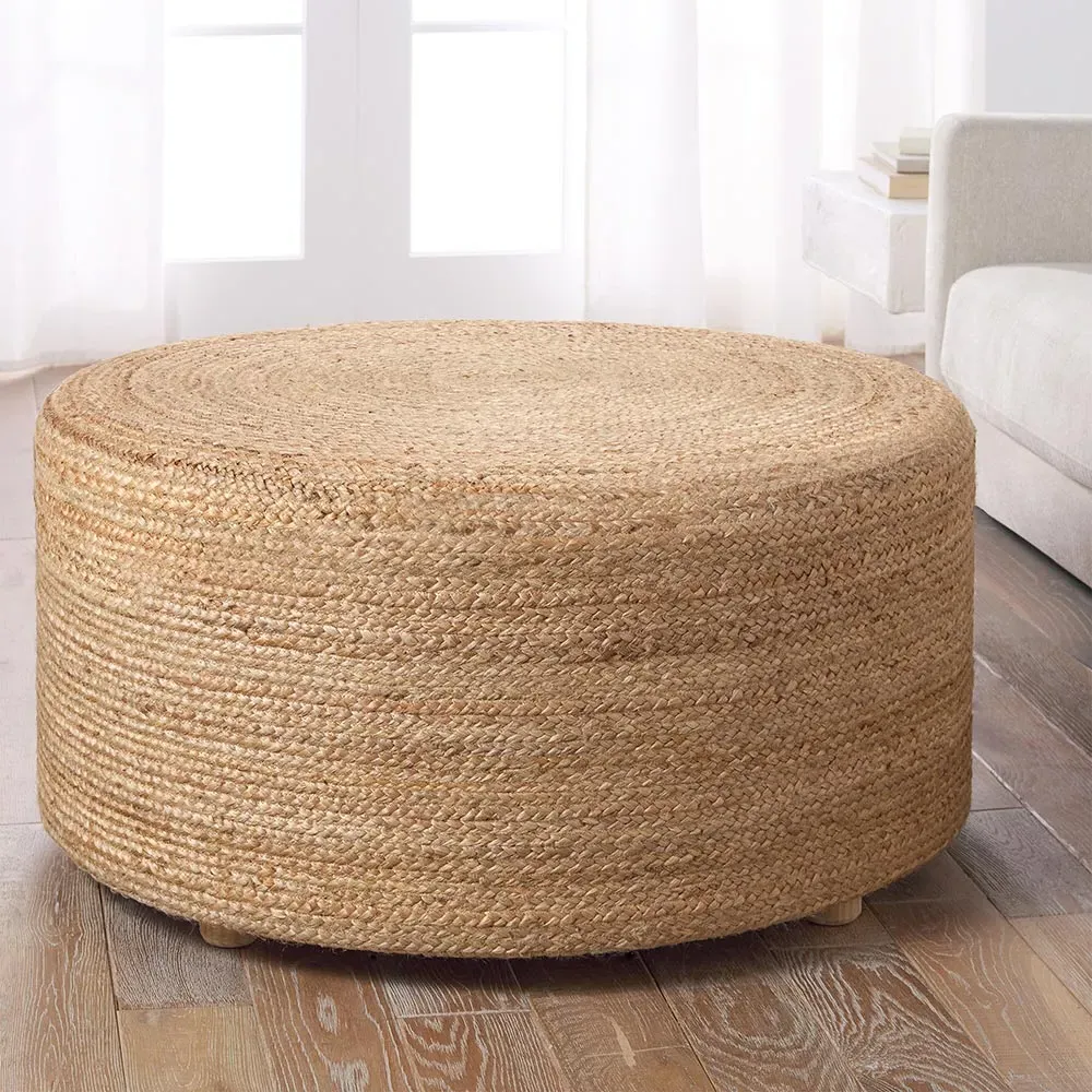 Vienn Round Stool - Tan, Jute