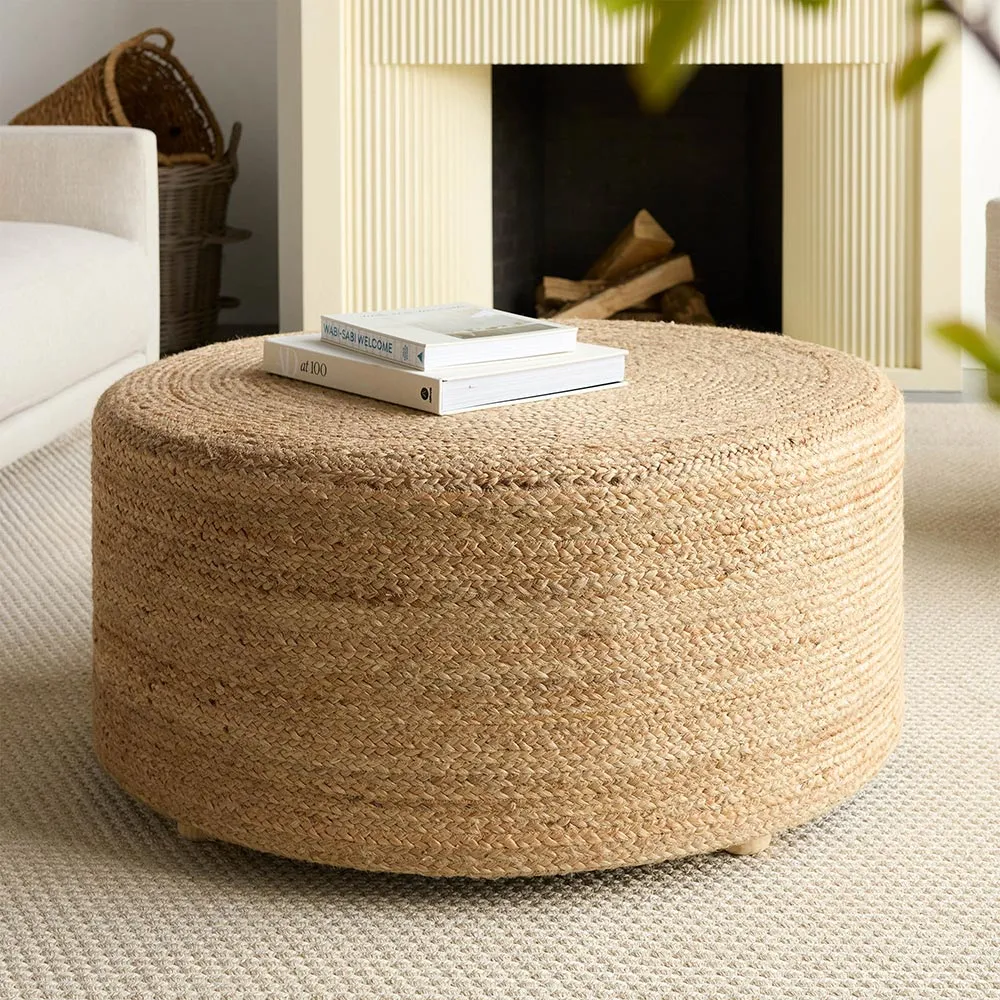 Vienn Round Stool - Tan, Jute