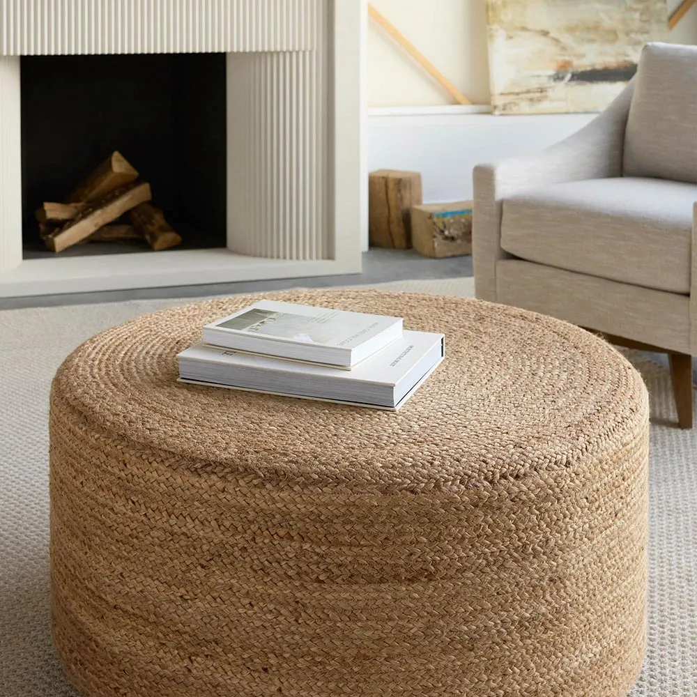 Vienn Round Stool - Tan, Jute