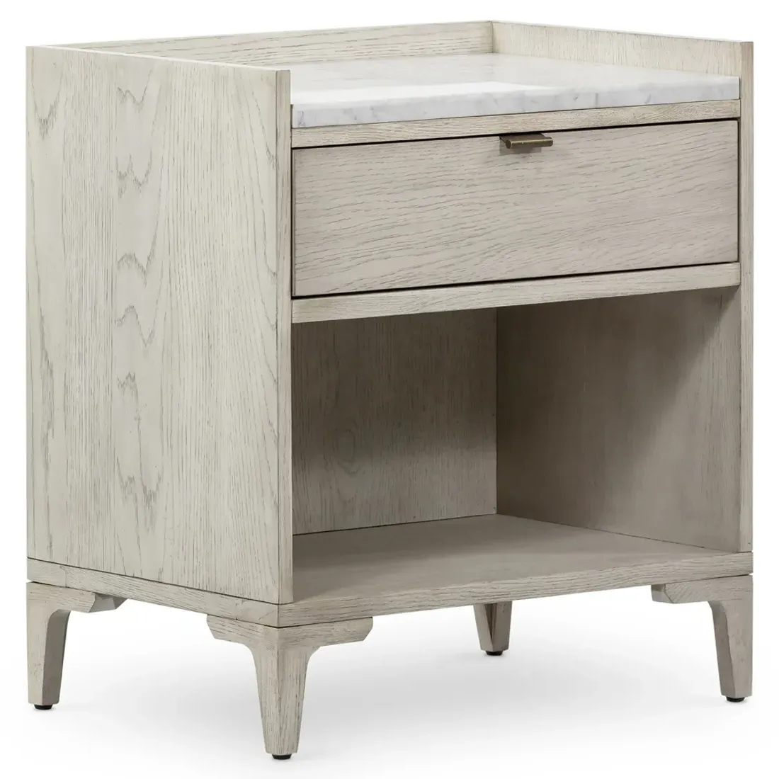 Vienna 1 Drawer Nightstand with Open Shelf - Grey, Wood