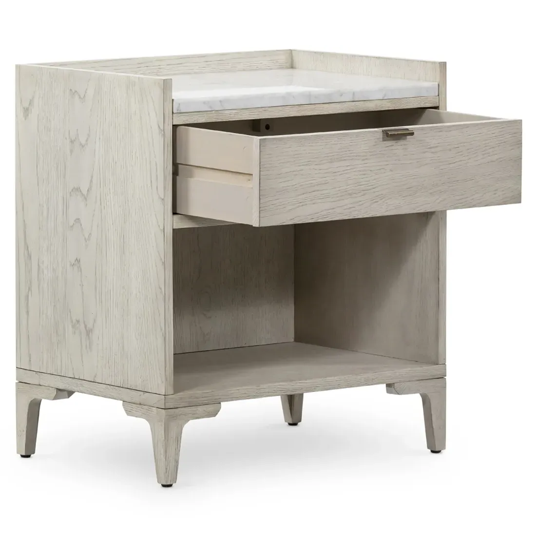 Vienna 1 Drawer Nightstand with Open Shelf - Grey, Wood