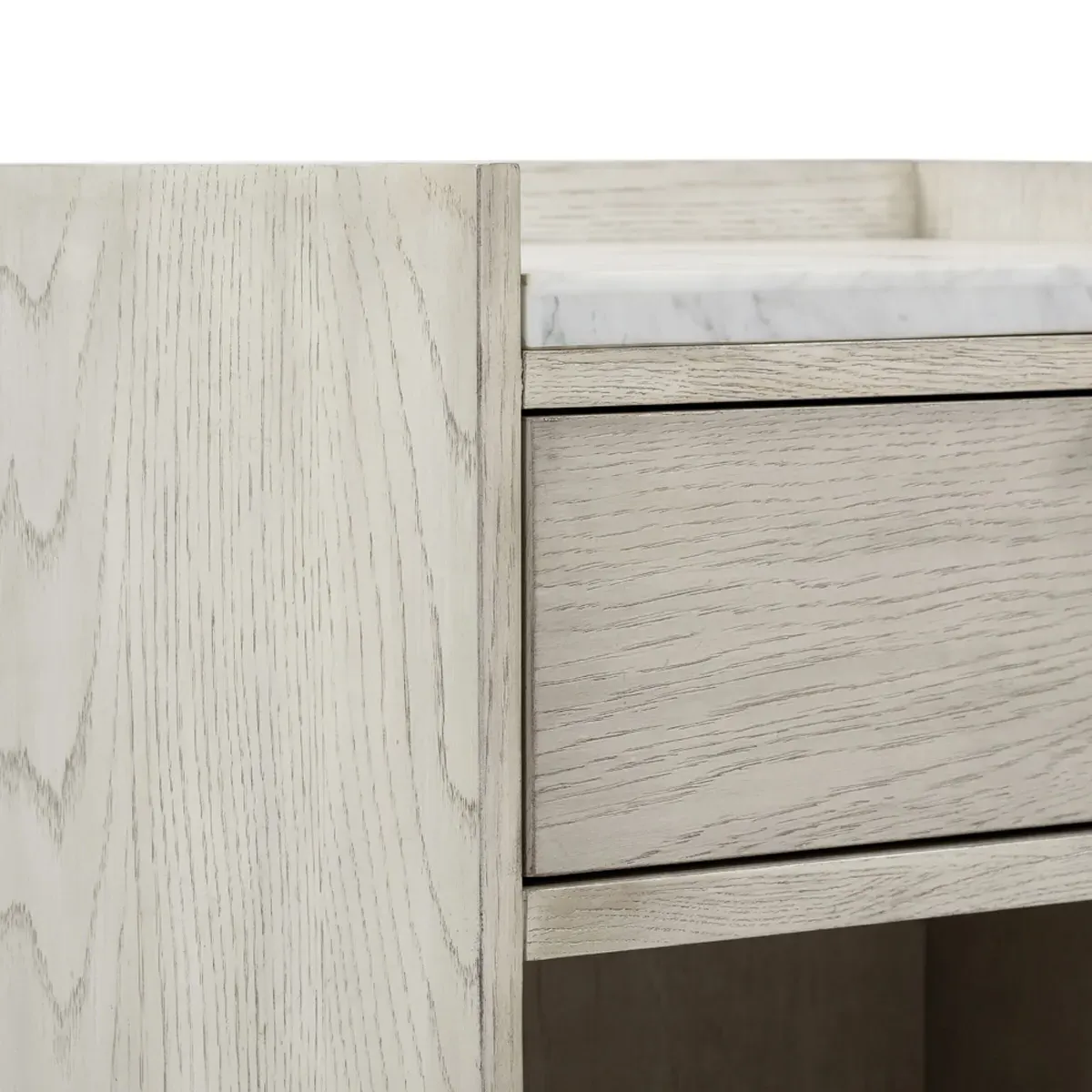 Vienna 1 Drawer Nightstand with Open Shelf - Grey, Wood