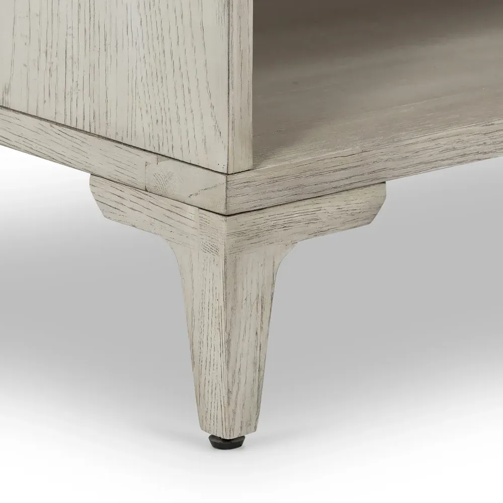 Vienna 1 Drawer Nightstand with Open Shelf - Grey, Wood