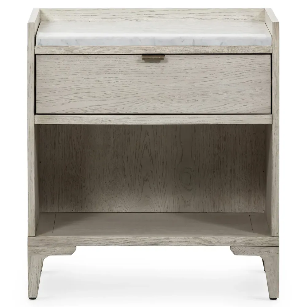 Vienna 1 Drawer Nightstand with Open Shelf - Grey, Wood