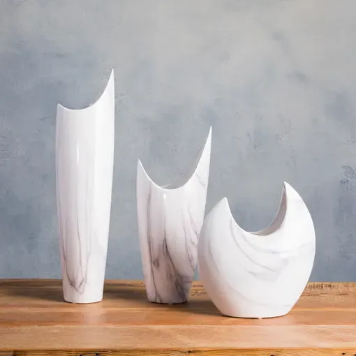 Vienna Outdoor Vases Set of 3 - White, Ceramic