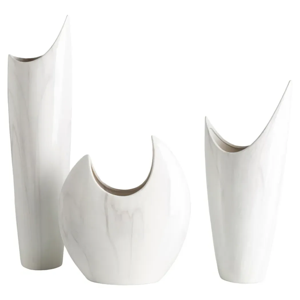 Vienna Outdoor Vases Set of 3 - White, Ceramic