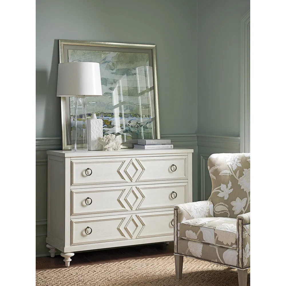 Viewpoint French 3 Drawer Dresser - White, Hickory Wood