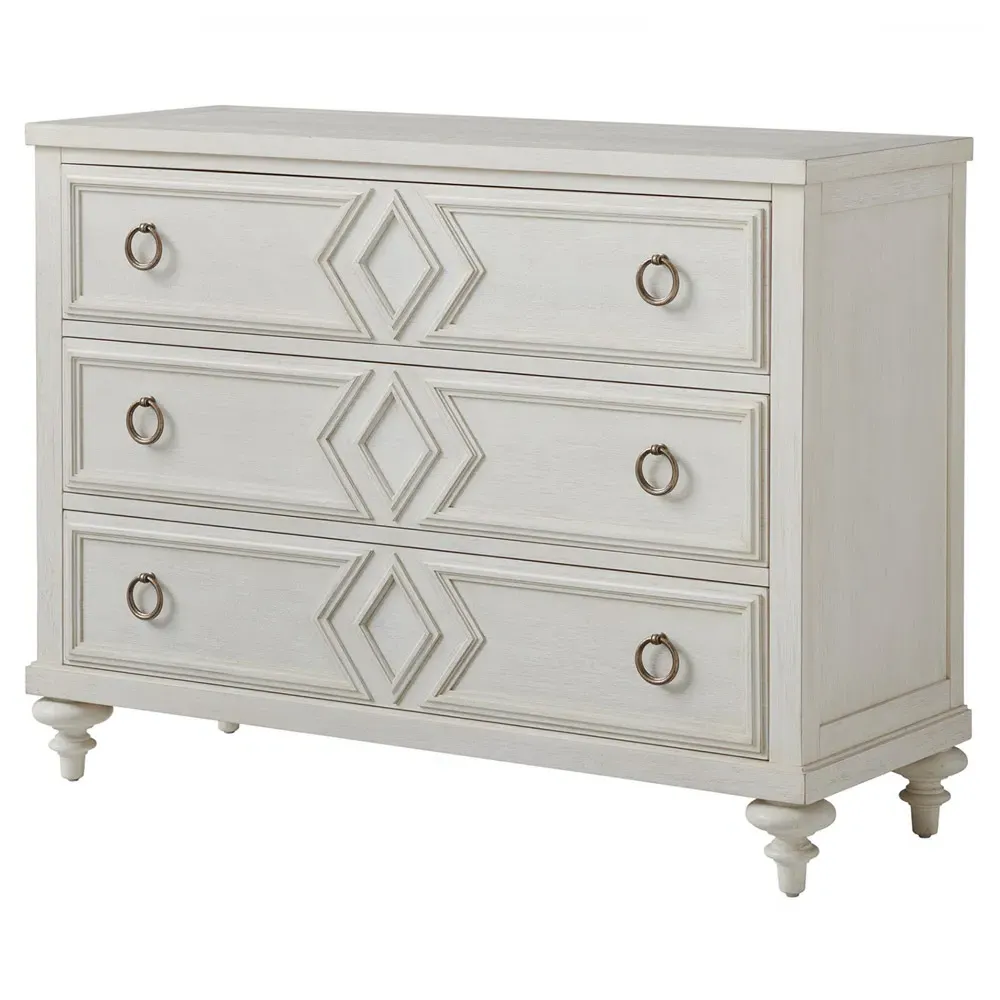 Viewpoint French 3 Drawer Dresser - White, Hickory Wood
