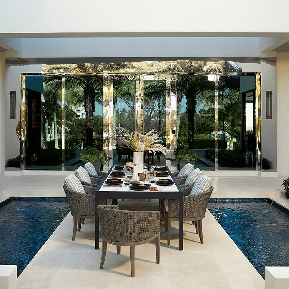 Vill Extendable Outdoor Dining Table - White, Stone