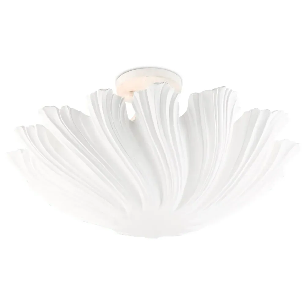 Vilma Bell Semi-Flush Mount - White, Iron