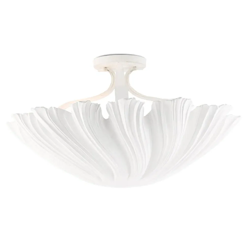 Vilma Bell Semi-Flush Mount - White, Iron image